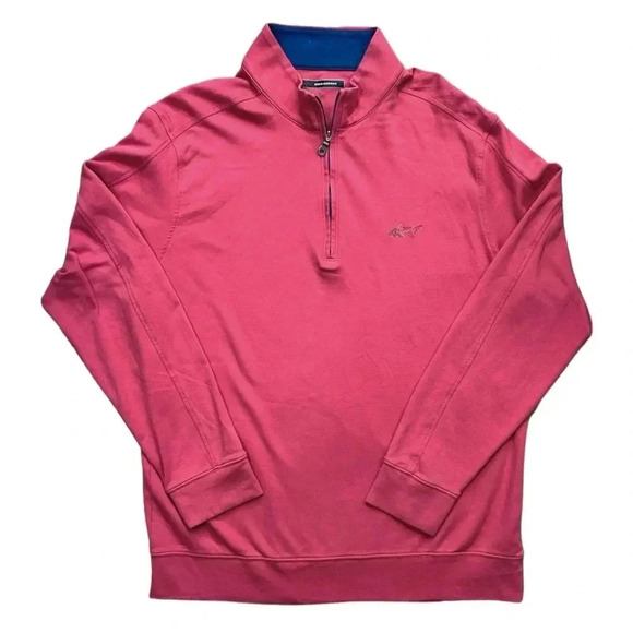 Greg Norman Collection Other - GREG NORMAN 1/4 Zip Pullover sz L 100% Cotton Coral/Pink Long Sleeve
